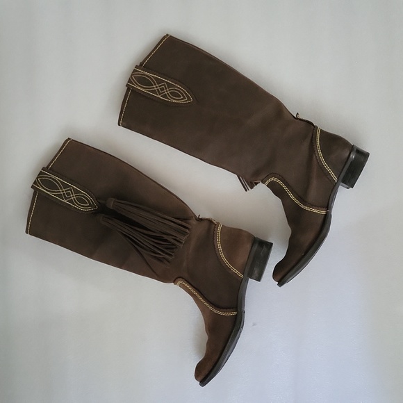 GEOX Respira Western Leather Boots with Double Tassels - Picture 3 of 12